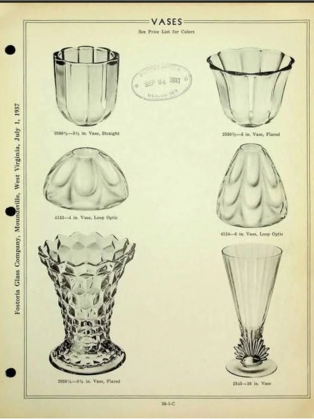 FOSTORIA flame 10” vase